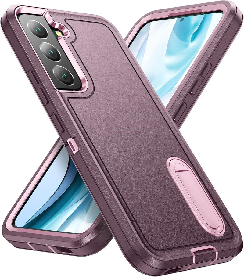 Fucozan for Samsung Galaxy S22 Plus Case with Kickstand Case 3-Layer Military Grade Protective Case Cover Silicone Rugged Shockproof for Galaxy S22+ Plus Phone Case Purple+Pink - Image 1